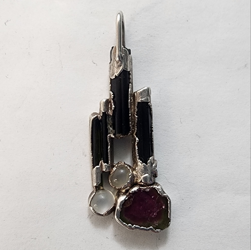 Handcrafted Tourmaline and Moonstone Pendant